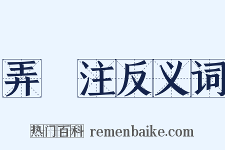 弄盌注反义词是什么意思的图片